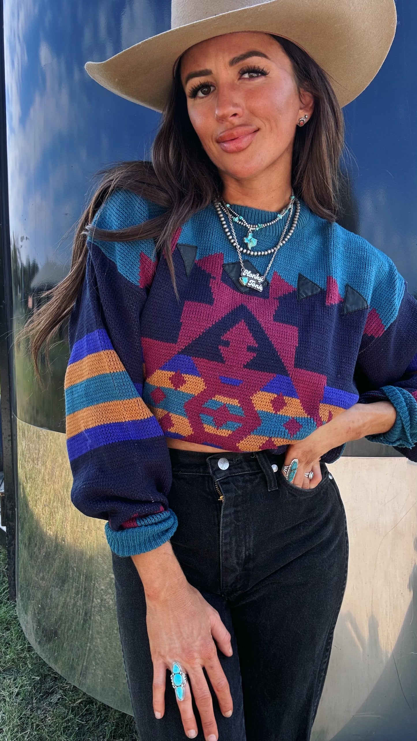 Aztec Cowboy Sweater (L)