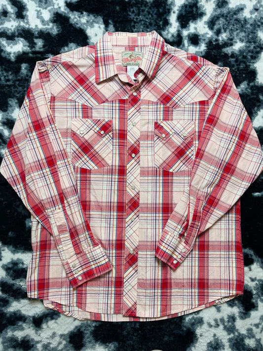 Wrangler Red a Pearl Snap (L)
