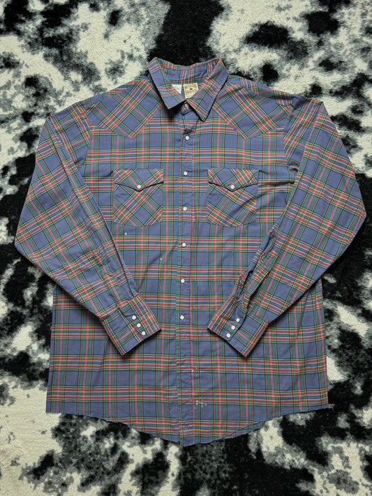 Western Frontier Plaid Pearl Snap (XXL)