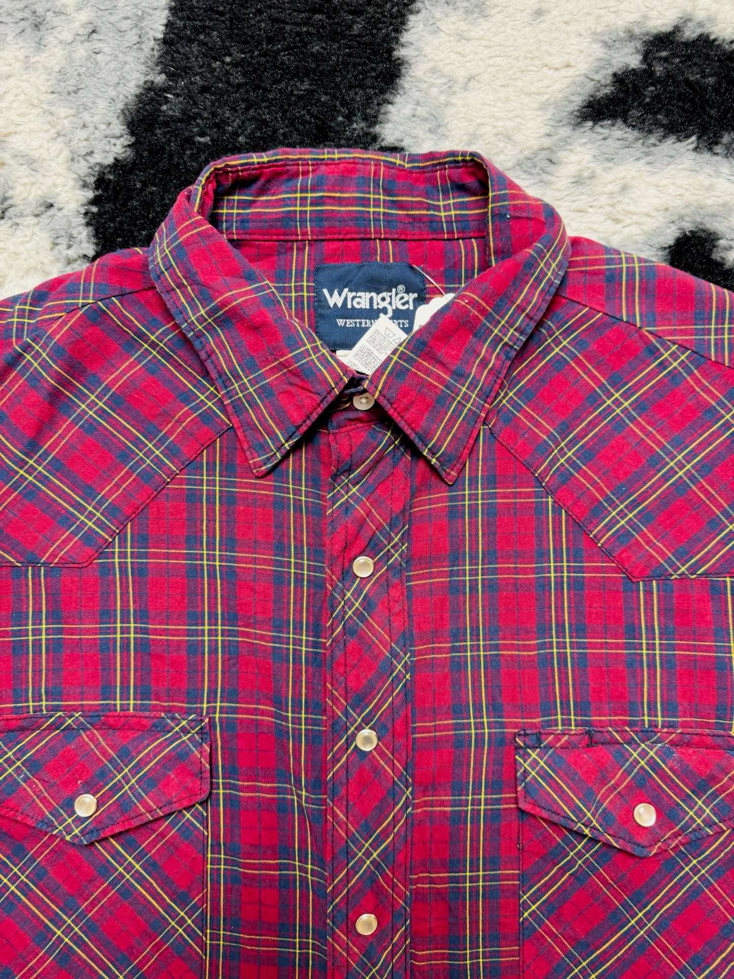 Wrangler Red & Blue Checkered Pearl Snap (XL)
