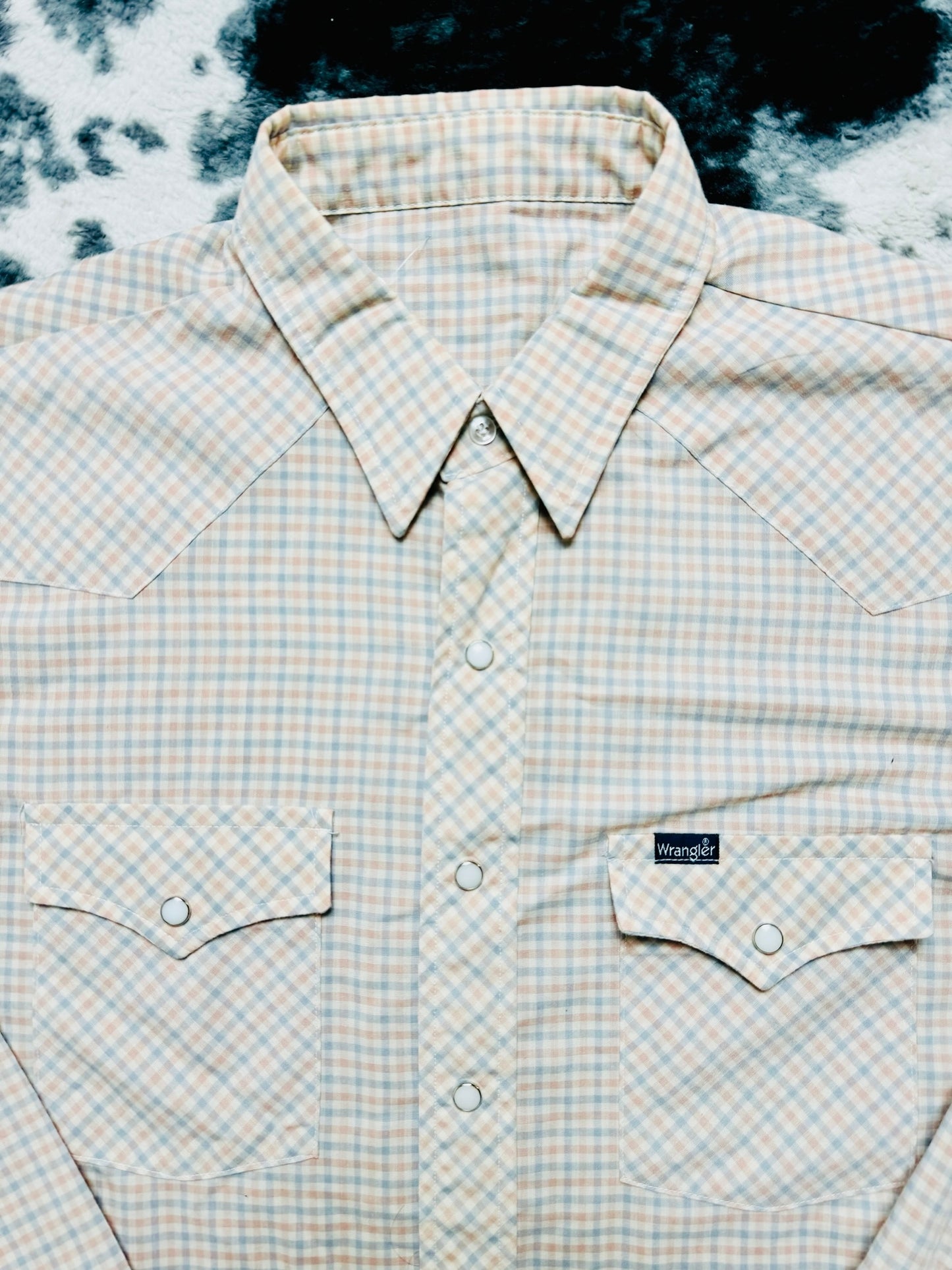 Wrangler Baby Pink & Blue Plaid Pearl Snap 2X